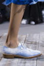 <p><i>Blue and white tie-dye shoe from the SS18 Michael Kors collection. (Photo: ImaxTree) </i></p>