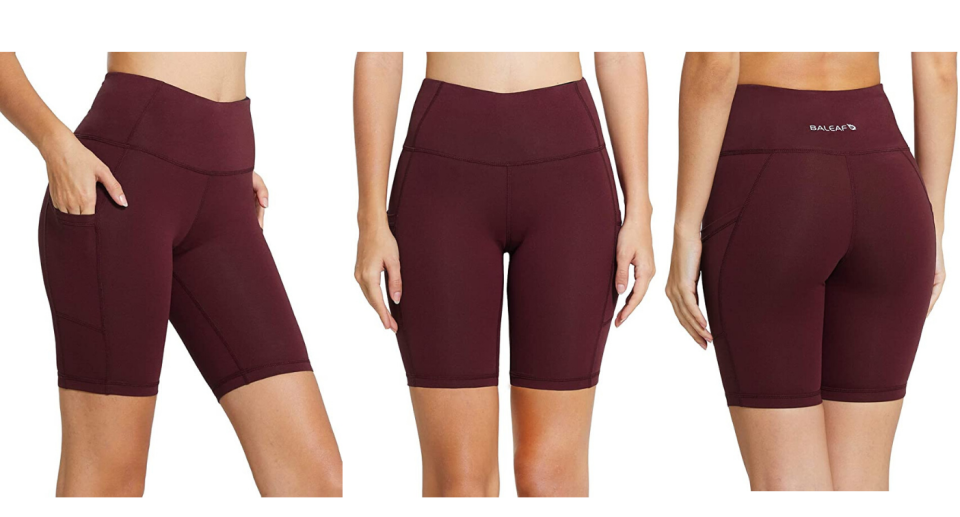 Baleaf Women's Yoga Workout Shorts. Images via Amazon.