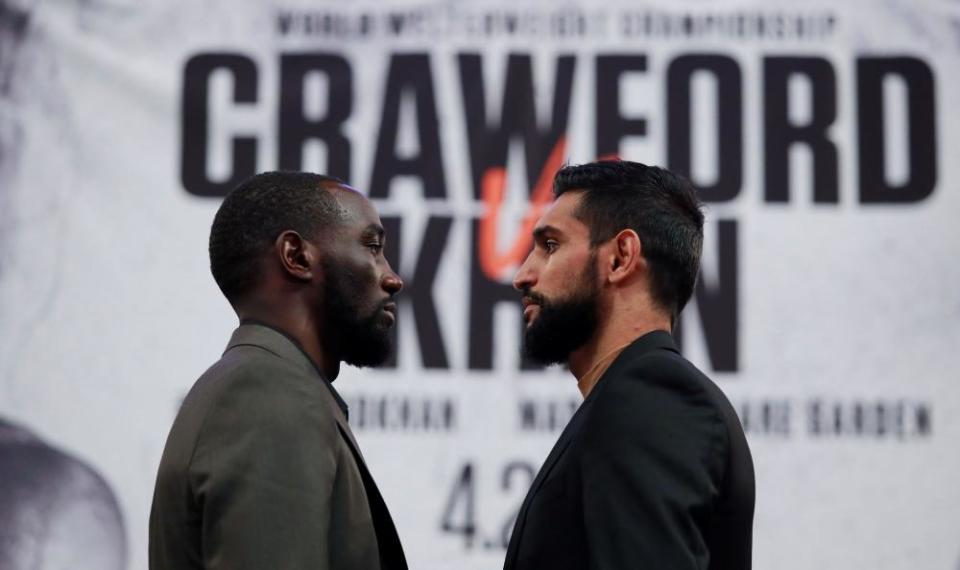 Terence Crawford and Amir Khan go head to head during the press conference