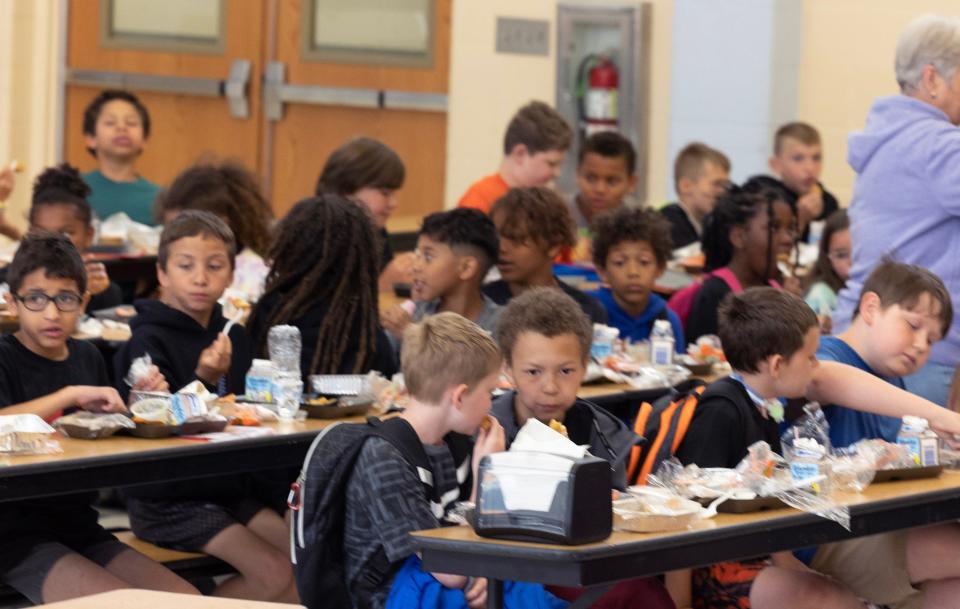 Students enjoy lunch at Alliance Elementary School during Alliance City Schools' summer meal program. Alliance is offering breakfast and lunch at three locations this summer through Ohio's Summer Food Service Program.