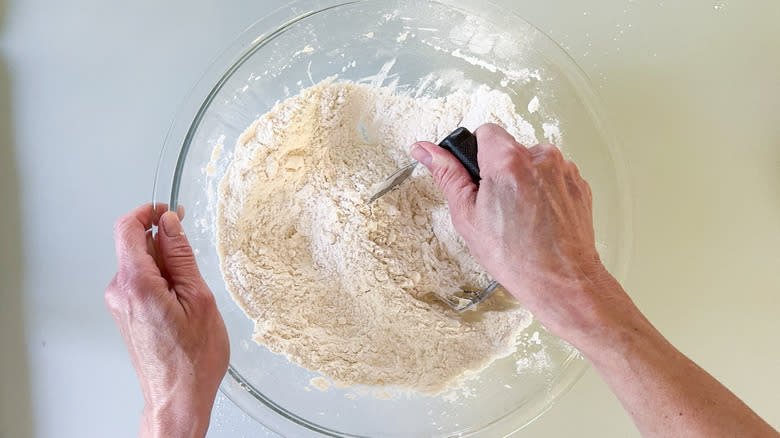 Cutting butter into scone dry ingredients