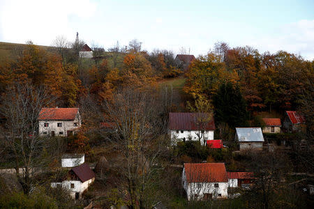 Houses stand in the village where the former Bosnian Serb military commander Ratko Mladic was born, Bozanovici, Bosnia and Herzegovina, November 9, 2017. REUTERS/Dado Ruvic