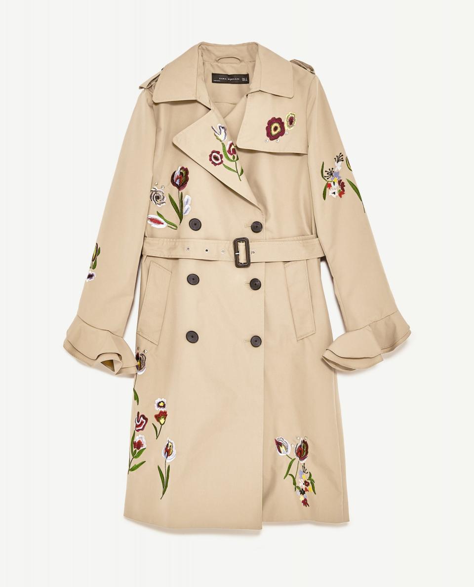 Floral Trench Coat