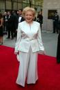 <p>Here, Betty arrives for the NBC 75th anniversary celebration at Rockefeller Center. She always is perfectly attired and looks smashing in this tailored white pantsuit. Go, Betty! </p>