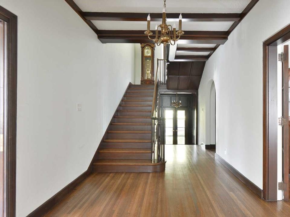 The interior hallway and stairway of this home at 631 Scenic Drive shows the extensive renovation work done.