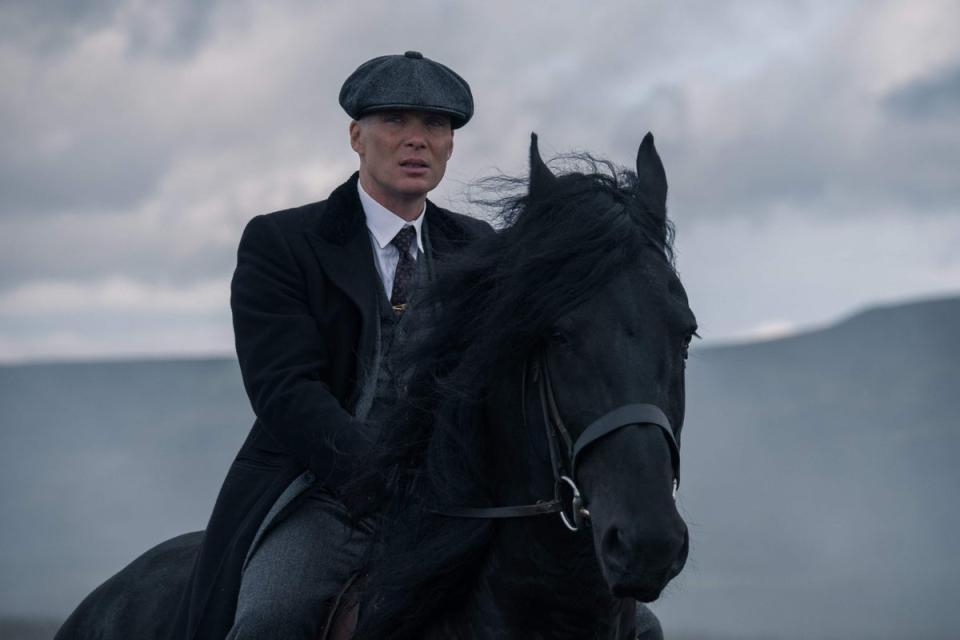 Murphy, as Tommy Shelby, on the set of series five of Peaky Blinders (PA Media)