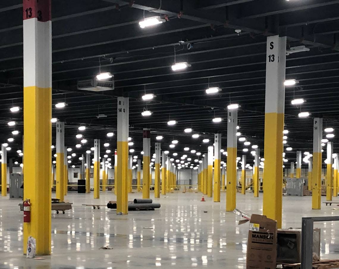 Each floor of the Amazon’s fulfillment center in Garner, N.C., spans 700,000 total square feet.