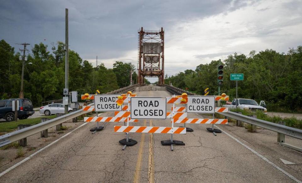 The West Pearl River Bridge on US 90 is closed for emergency repairs east of Slidell, Saturday, July 2, 2022. the bridge was closed on May 24 after inspectors found significant deterioration of the deck supports during a routine inspection. David Grunfeld/NOLA.com | The Times-Picayune | The New Orleans Advocate