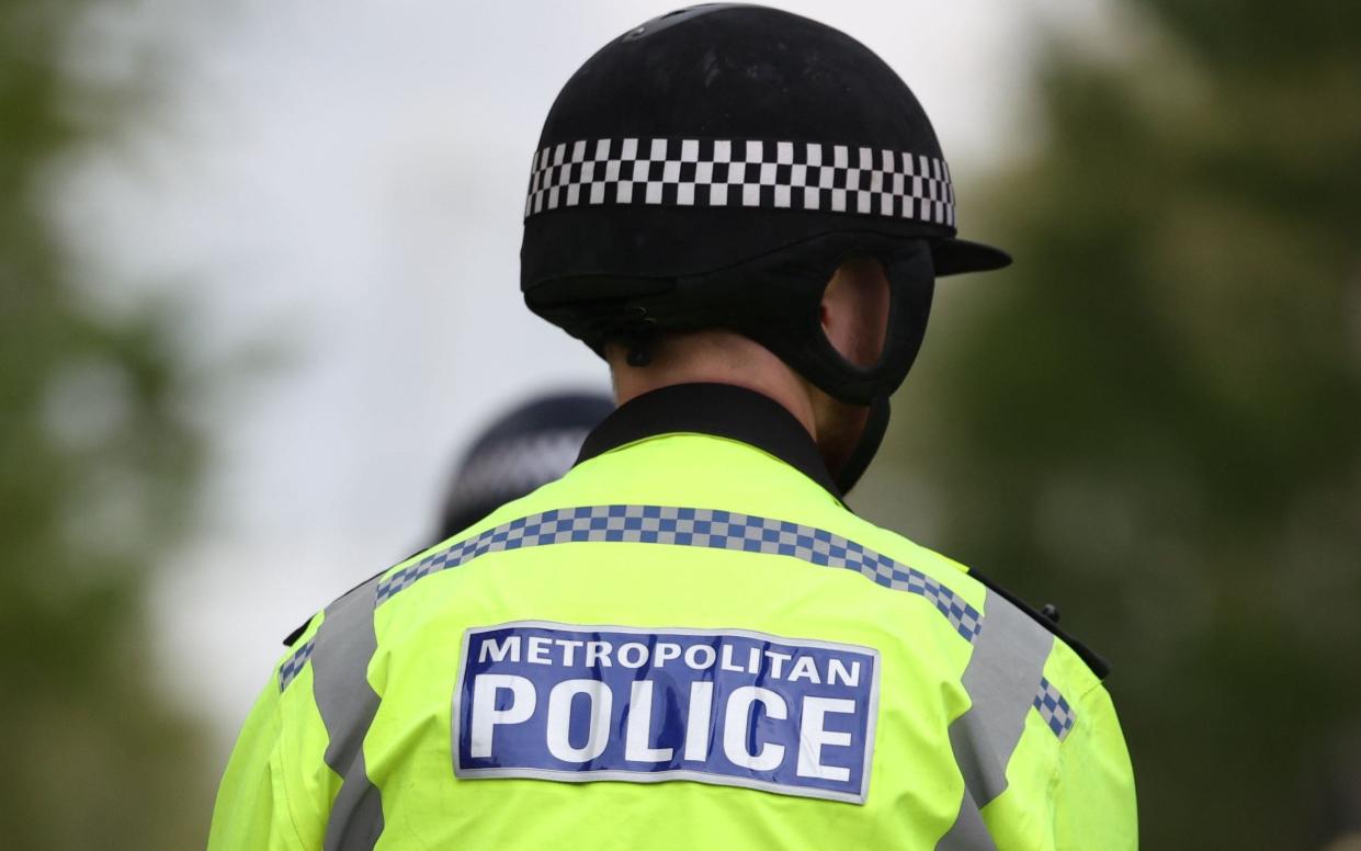 Mounted police patrol in London