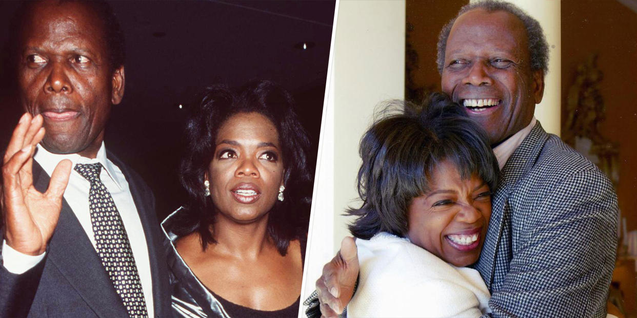 Sidney Portier and Oprah (Robin Platzer / Twin Images / Getty Images; @oprah via Instagram)