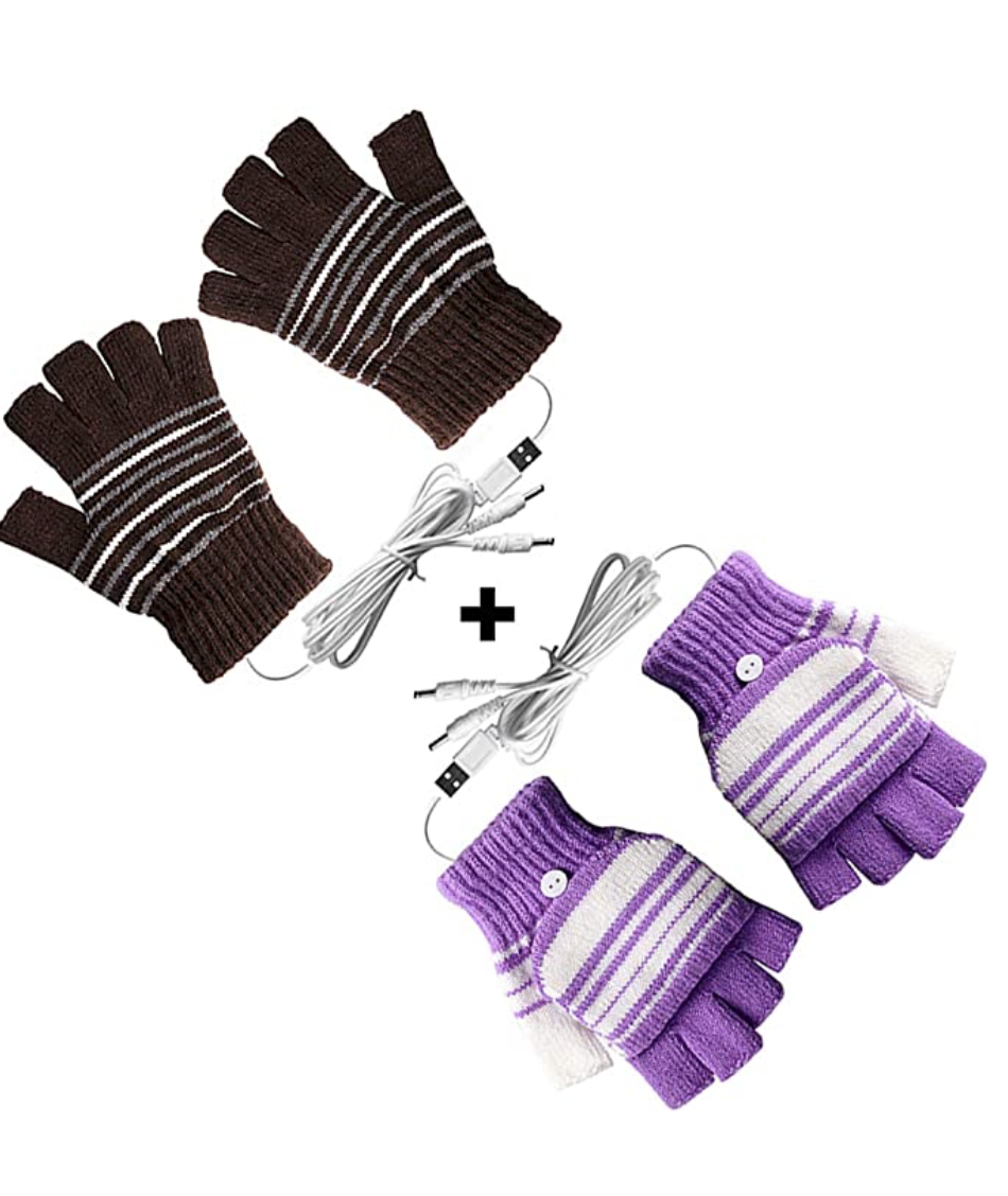 USB Heated Gloves for Men and Women Mitten,
