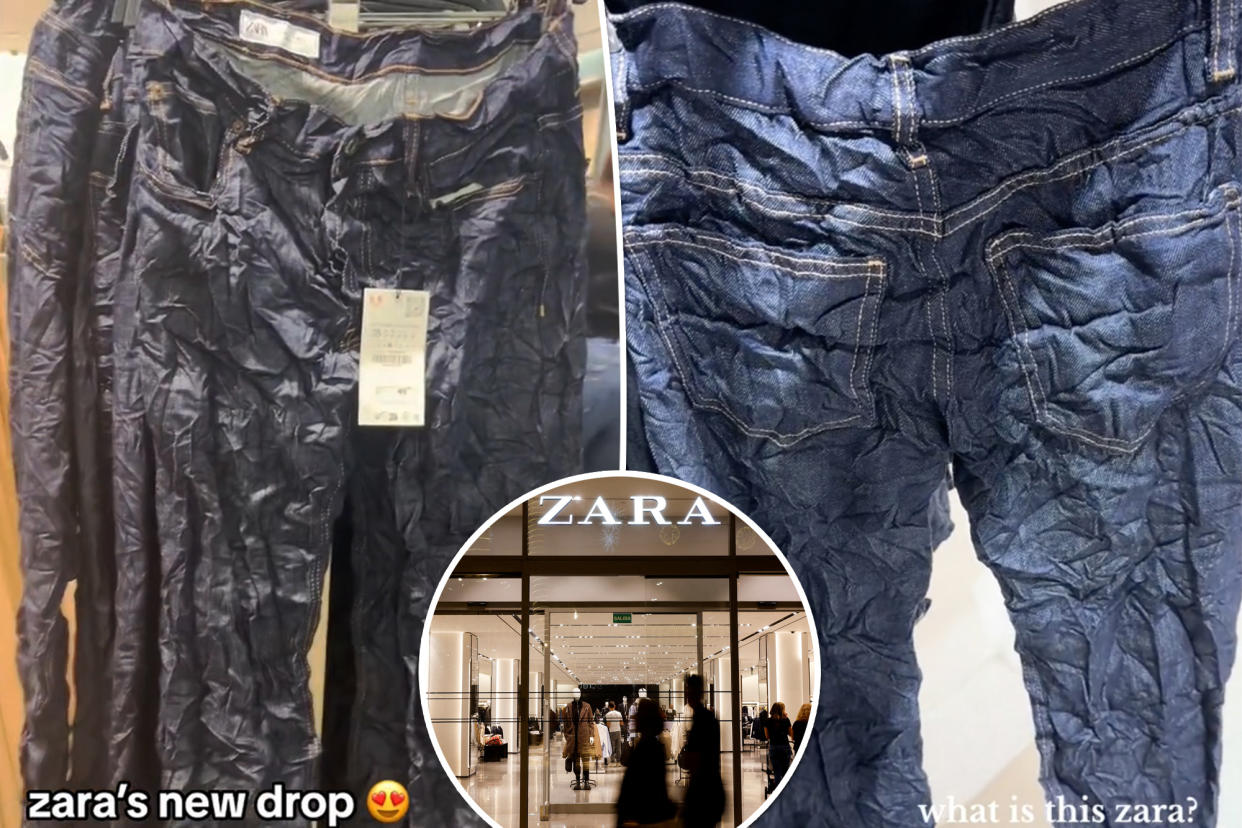 Zara wrinkled jeans