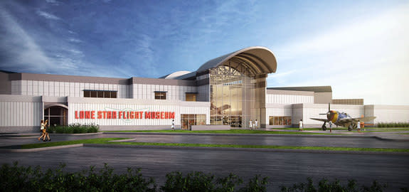 Artist’s rendering of the new Lone Star Flight Museum being built at Ellington Airport in Houston, Texas.