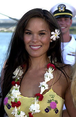 Stacy Kamano of "Baywatch" aboard the USS John C. Stennis at the Honolulu, Hawaii premiere of Touchstone Pictures' Pearl Harbor