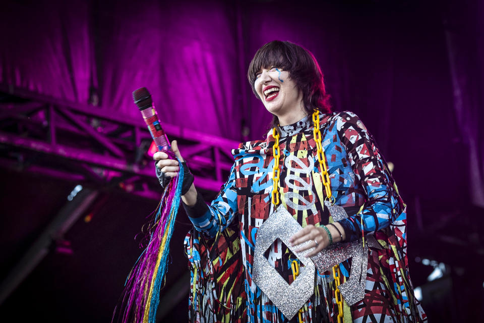 Karen O of Yeah Yeah Yeahs performs at the Osheaga Music and Arts Festival on July 29, 2022 in Montreal, Quebec. (Mark Horton / Getty Images file)