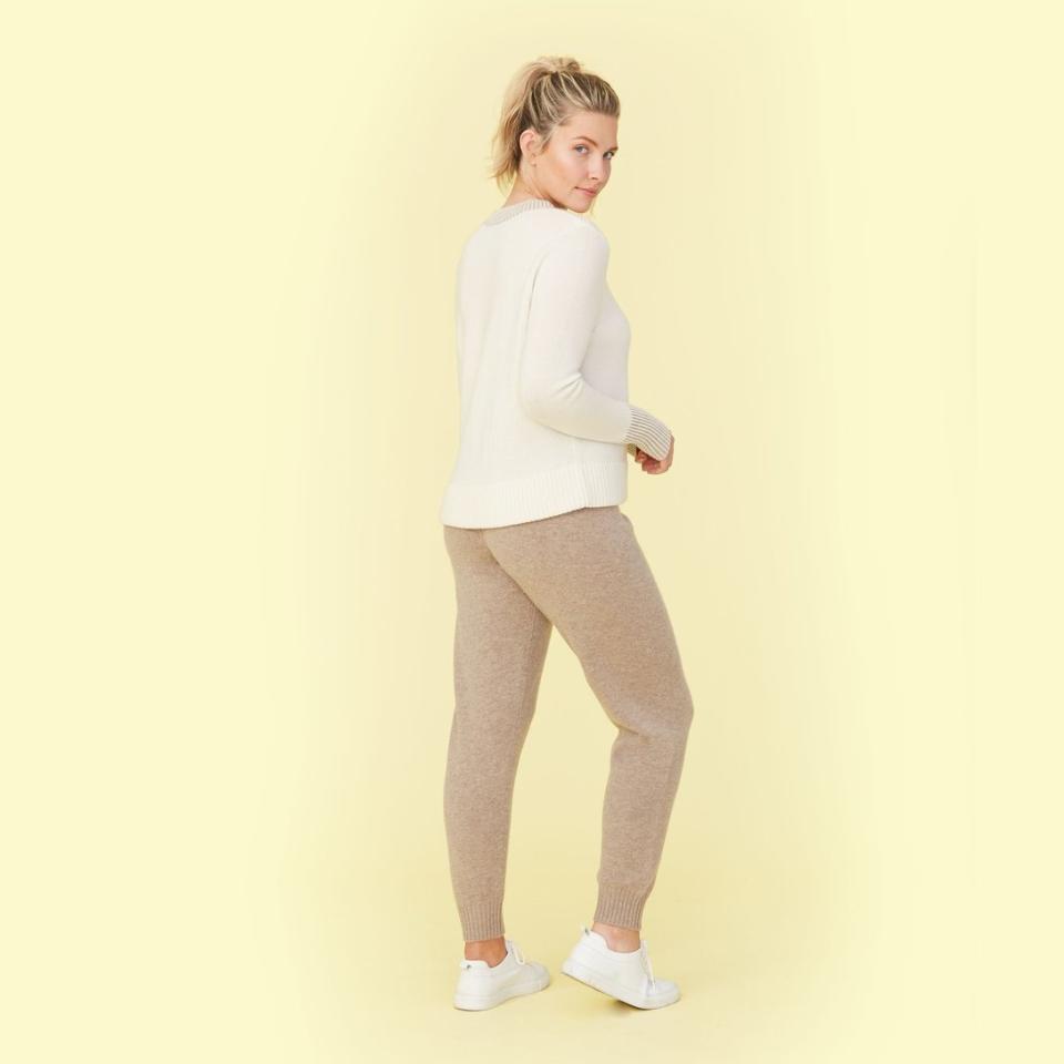 Summersalt The Coziest Cashmere Jogger in camel