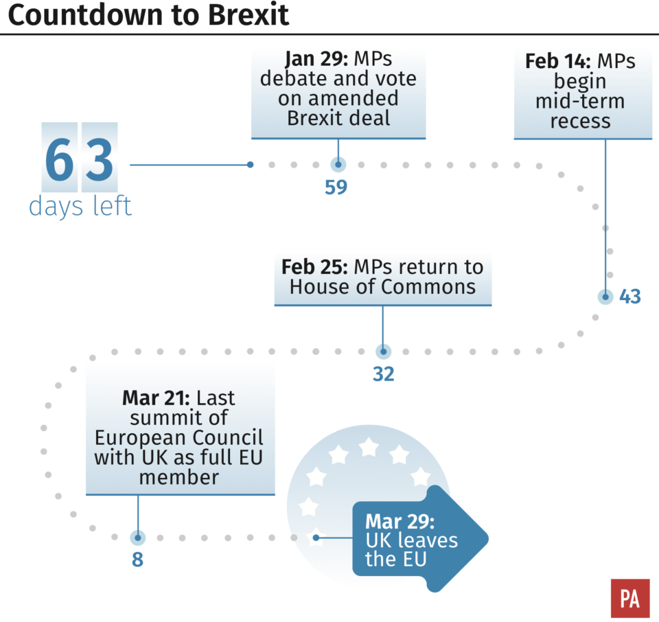 The Brexit countdown (PA)