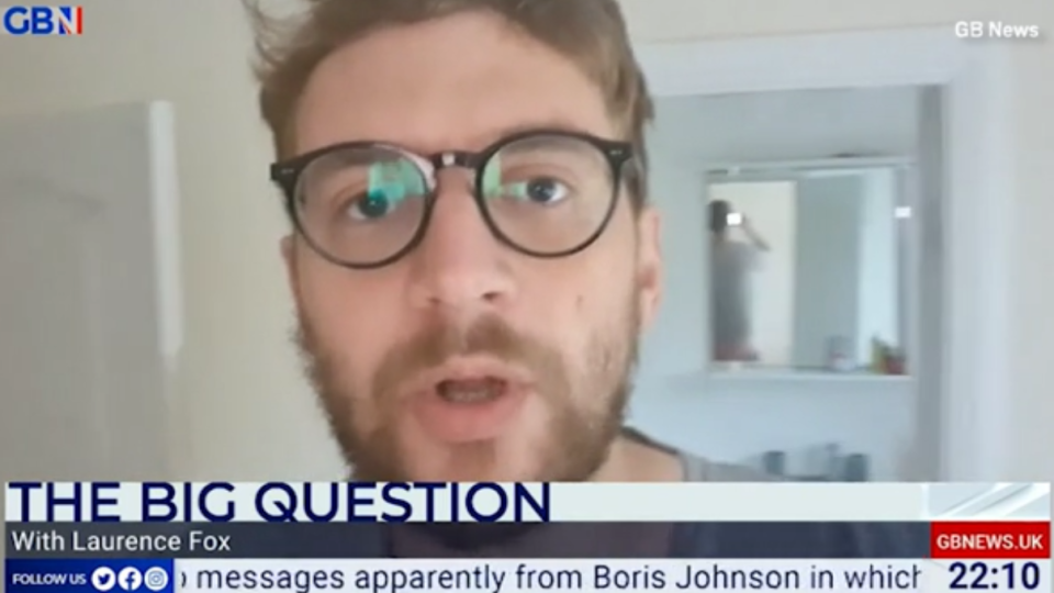 A comedian pranked GB News. (Screengrab from GB News)