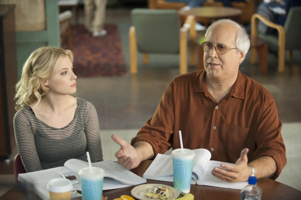 Gillian Jacobs and Chevy Chase on NBC's "Community."