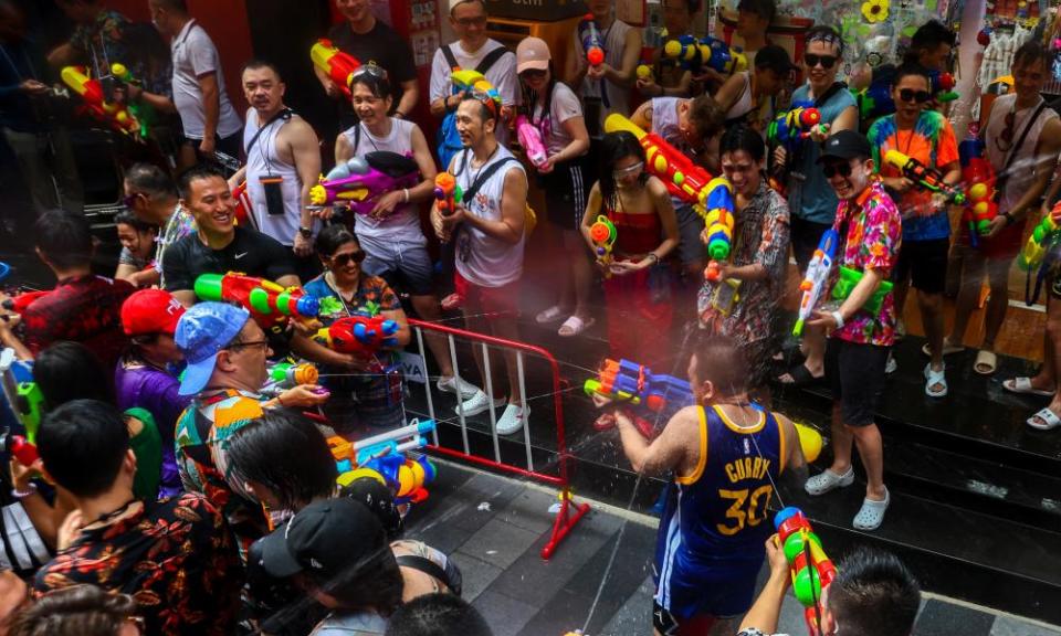 Water fight in Bangkok 