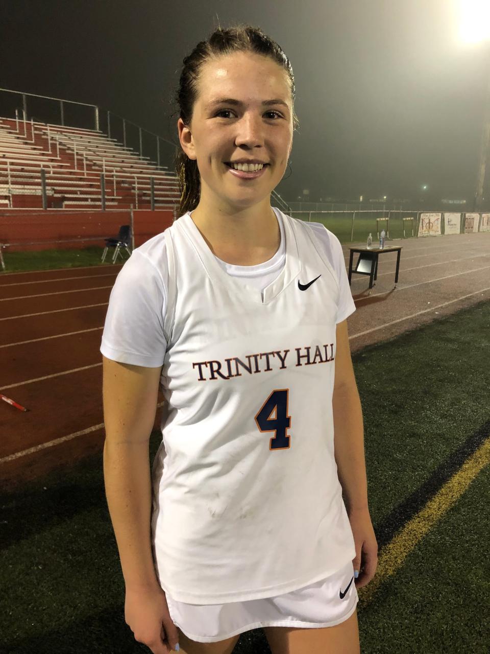 Trinity Hall lacrosse player Peyton McGuire finished with five goals, including the game-winner in a 12-11 victory over Manasquan in the SCT semifinals on May 13, 2022.