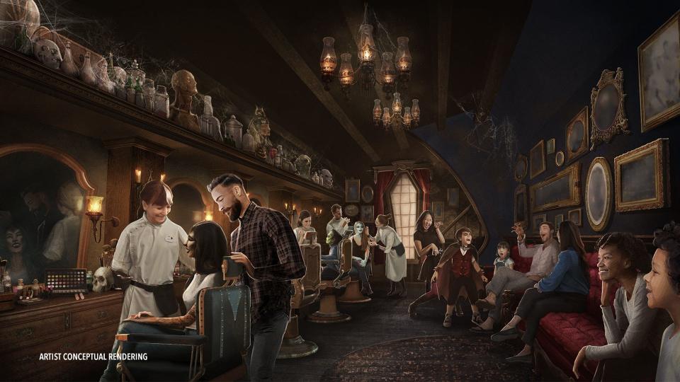 In Darkmoor Monster Makeup Experience, Universal says "monster makers have converted Dr. Pretorius’ infamous old lab into a parlor to continue the spirit of his demented experiments, and skilled artisans use their talents to transform guests’ outer appearances" using elaborate face paint and temporary tattoos.