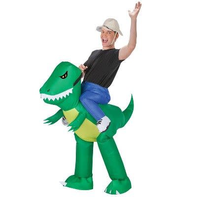 9) Adult Dinosaur Rider Inflatable Halloween Costume