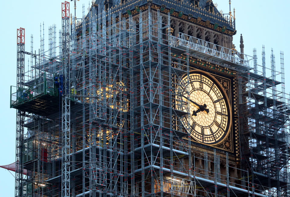 <em>Restoration – Big Ben’s bongs have been silenced while a four-year restoration programme is carried out (Picture: PA)</em>