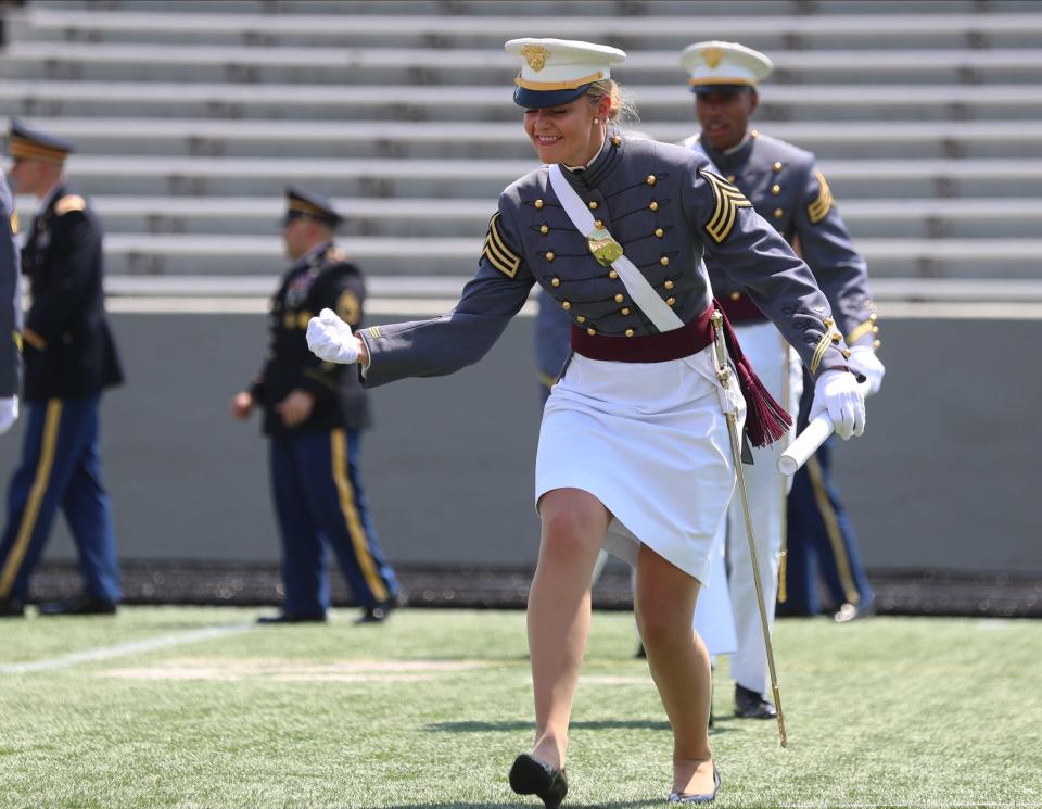Cadets take part in the 2022 graduation and commissioning ceremony at the U. S. Military Academy at West Point in Highland Falls, N.Y. on Saturday, May 21, 2022.