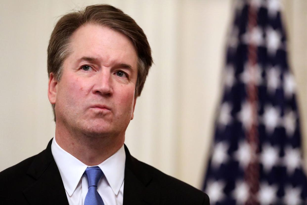 Supreme Court Associate Justice Brett Kavanaugh attends his ceremonial swearing in in the East Room of the White House October 08, 2018 in Washington, DC. Kavanaugh was confirmed in the Senate 50-48 after a contentious process that included several women accusing Kavanaugh of sexual assault. Kavanaugh has denied the allegations.