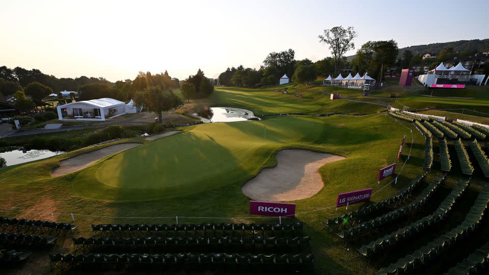 The 18th green at Evian Resort Golf Club. - Stuart Franklin/Getty Images