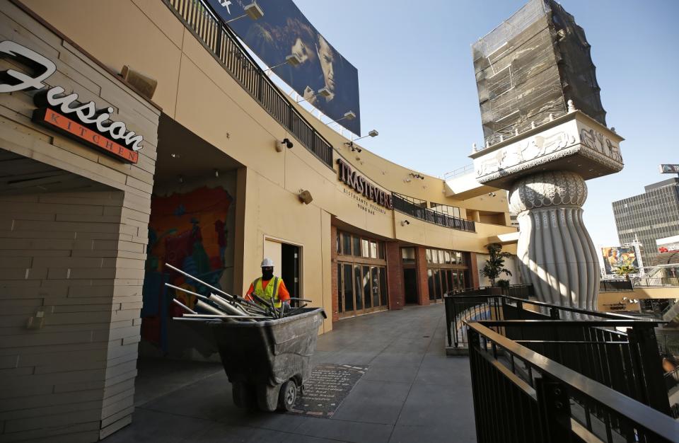 A photo showing the Hollywood & Highland shopping center in Hollywood.