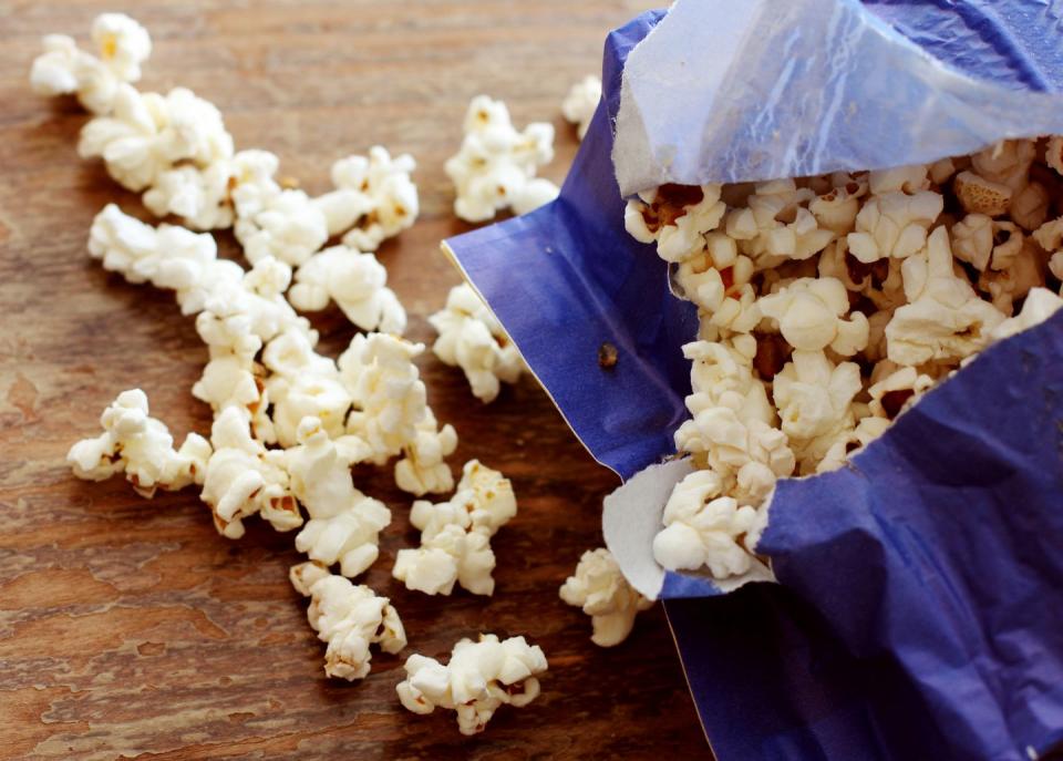 13) Packaged butter-flavored popcorn