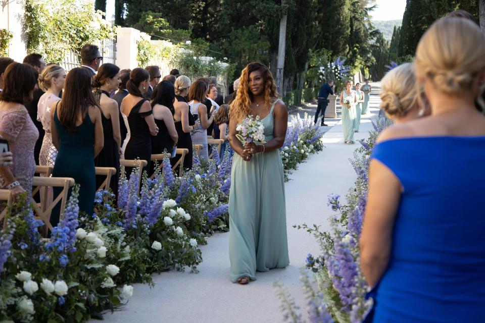 Serena walking down the aisle.