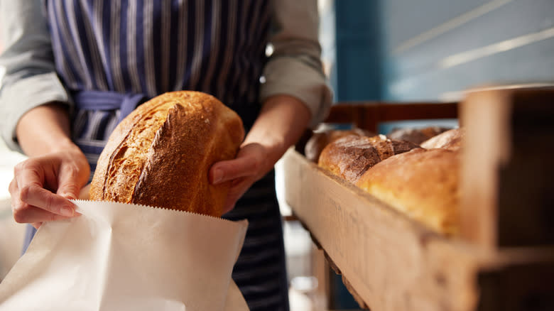 sourdough bread loaf in bag