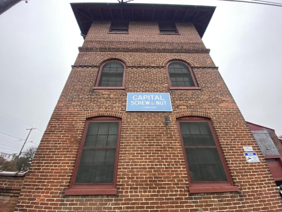 This three-story office tower is part of Capital Screw and Nut Co., 520 N. Hartley in York, celebrating 65 years in business in 2024. The building is noteworthy – it served as the operations and maintenance center for York County’s trolley system and later its bus system. The top two stories are now empty.