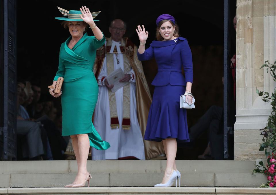 Mother of the bride, Sarah, Duchess of York and Princess Beatrice of York