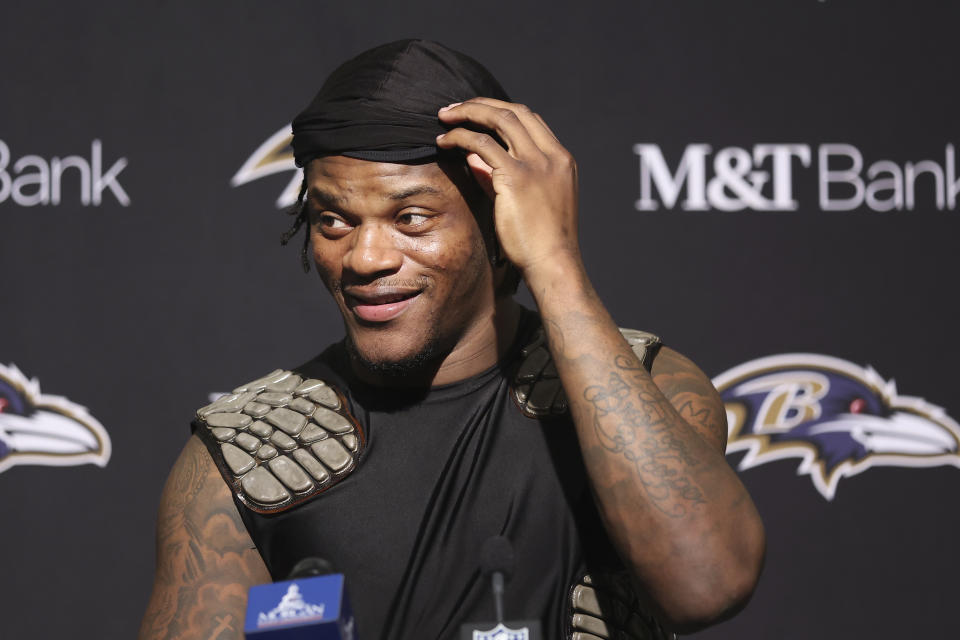 We can't believe no NFL teams even tried to pry Lamar Jackson away from the Ravens last offseason when he was on the franchise tag, either. (AP Photo/Jed Jacobsohn)