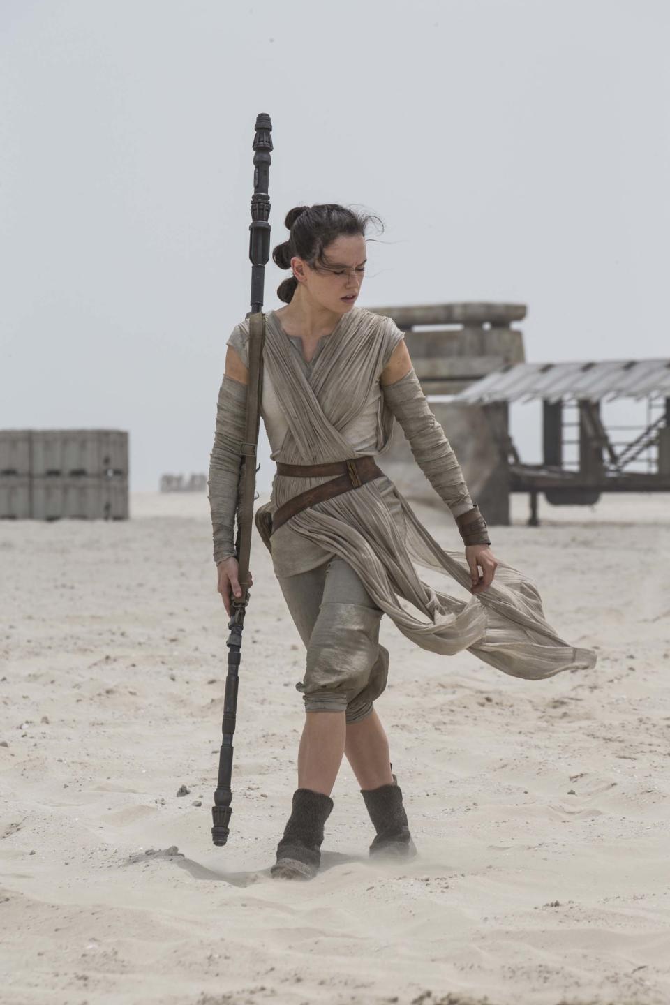 Daisy Ridley in <em>Star Wars: The Force Awakens</em>, 2015