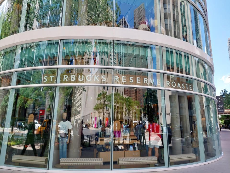 The exterior of the Starbucks Reserve Roastery in Chicago