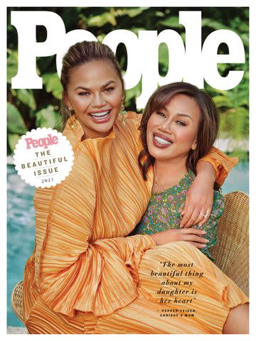 Mike Rosenthal Chrissy Teigen and her mom, Pepper, on the cover of PEOPLE's The Beautiful Issue in 2021