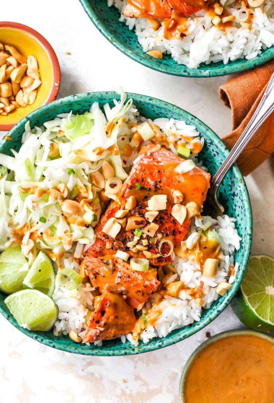 44) Firecracker Salmon Bowls