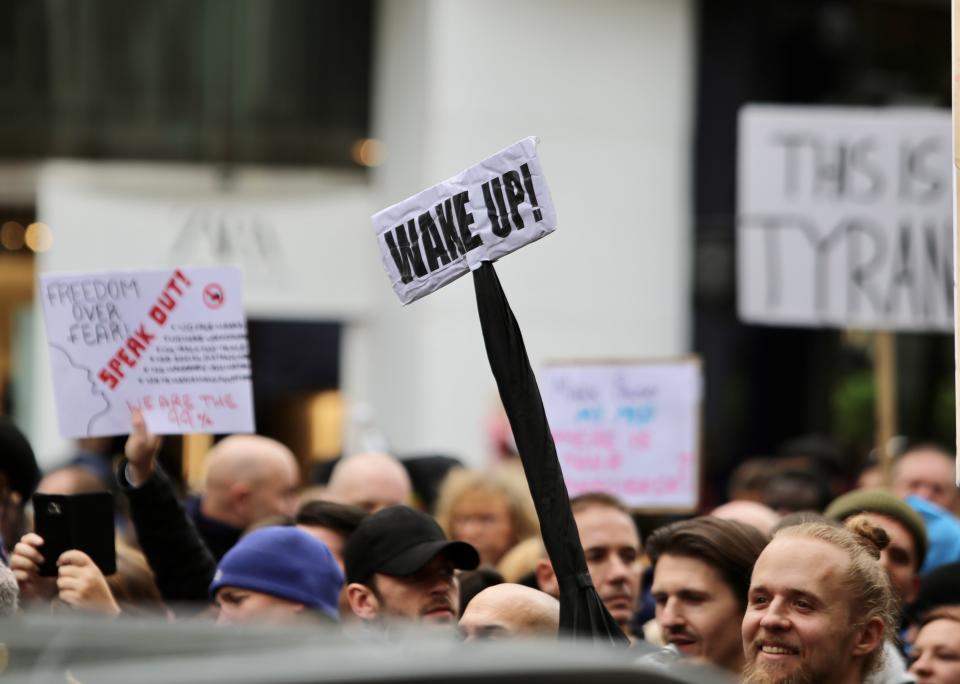 StandUpX protest against Covid-19 measures in London