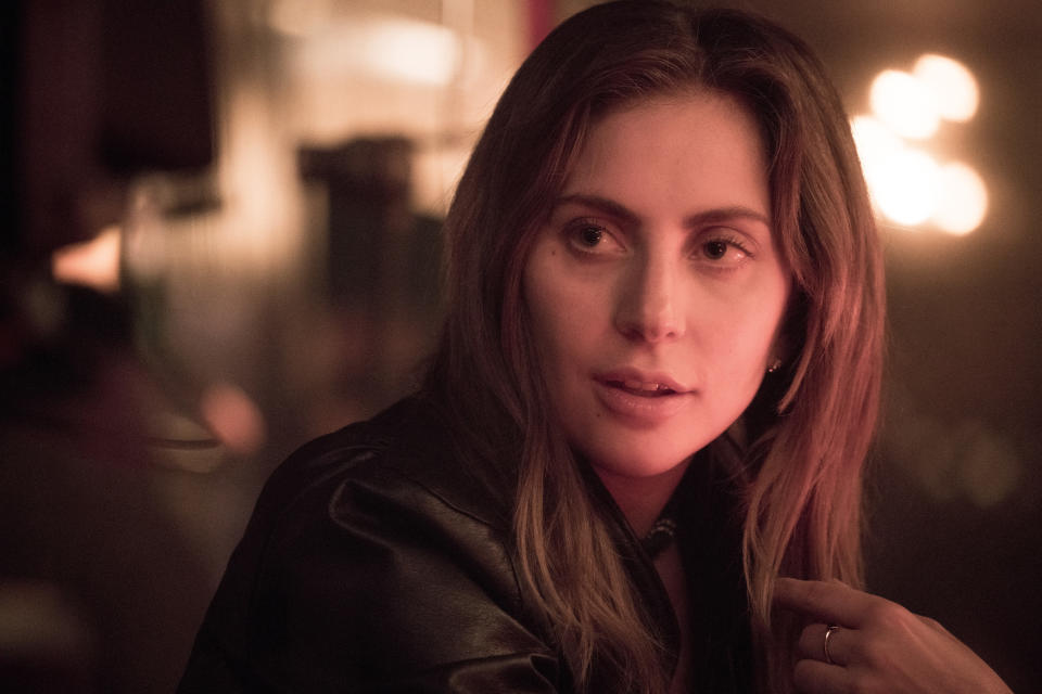 This image released by Warner Bros. shows Lady Gaga in a scene from the latest reboot of the film, "A Star is Born." On Tuesday, Jan. 22, 2019, Lady Gaga was nominated for an Oscar for best actress for her role in the film. The 91st Academy Awards will be held on Feb. 24. (Clay Enos/Warner Bros. via AP)