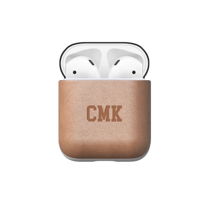 Monogrammed Leather AirPods Case