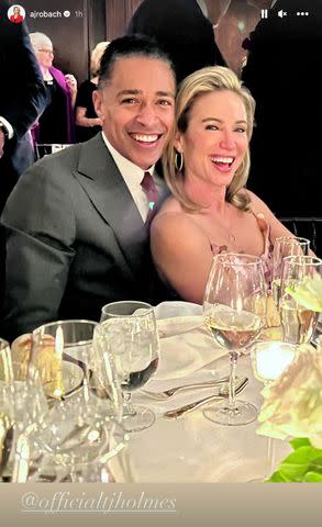 <p>Amy Robach/Instagram</p> Amy Robach and T.J. Holmes Attend Today Show Producer Jen Long's Wedding.