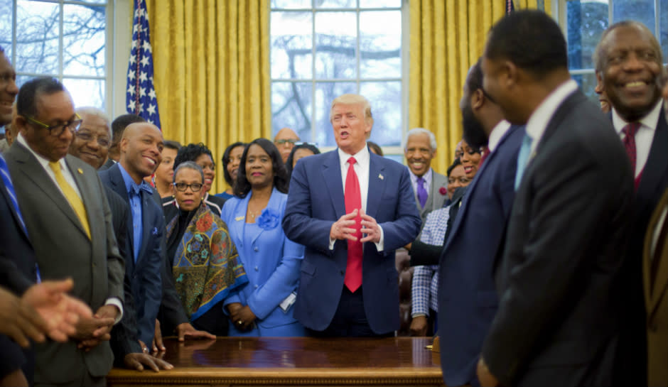 Trump with HBCU leaders