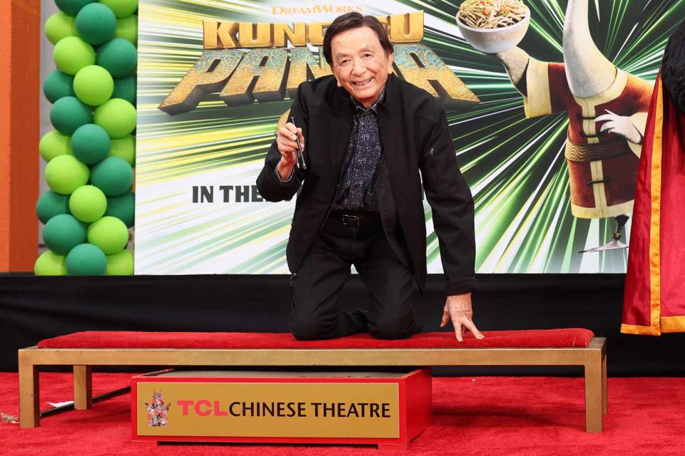 <p>Amy Sussman/Getty Images</p> James Hong at his Hand and Footprint Ceremony at TCL Chinese Theatre Feb. 22
