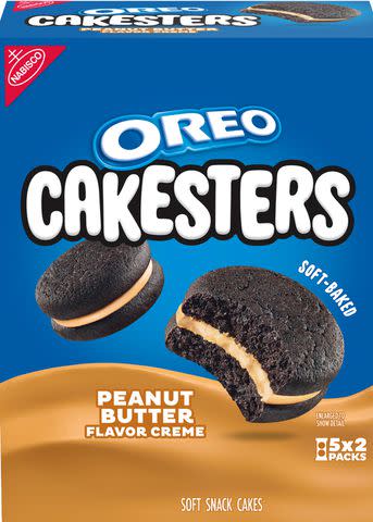 <p>Nabisco</p> A photo of the box for Oreo's peanut butter-flavored Cakesters.