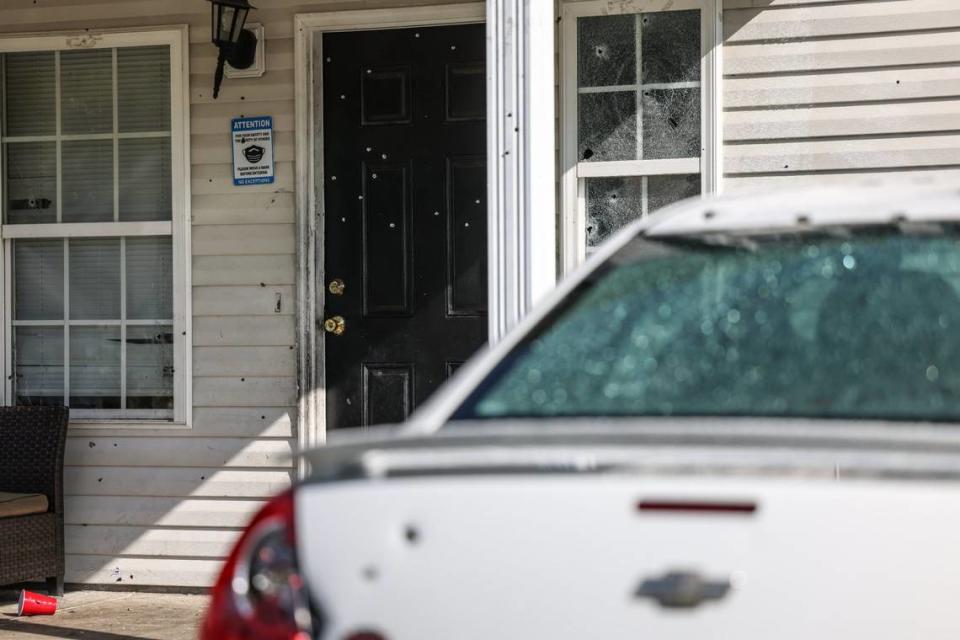 The scene of a drive by shooting that killed a child in Charlotte, N.C., on Wednesday, September 8, 2021.